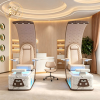 Fauteuils de massage et de pédicure électriques professionnels de luxe, modernes, avec dossier haut et repose-pieds, pour salons de manucure et de pédicure
