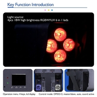 Lot de 10 projecteurs LED portables Wi-Fi sans fil DMX à piles pour effets de scène