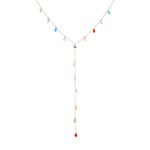 Exquisite Colorful Water-Drop Tassel Pendant Necklace Stainless Steel Lariat Y-shaped Necklace for Women Jewelry Party Gift - Product Image 6