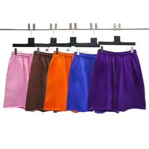 High Quality Heavyweight 100% Cotton Puff Printing Mid Drawstring Closure Breathable Anti-Wrinkle Eco-Friendly Casual Shorts <b>Men</b> - Product Image 1