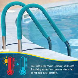 Fourniture de <span class=keywords><strong>piscine</strong></span> Couverture de main courante en néoprène de 6 pieds Teal Antidérapant Poignée de sécurité Fermeture à glissière <span class=keywords><strong>Protection</strong></span> contre la chaleur pour la <span class=keywords><strong>piscine</strong></span> Poignée d'échelle de <span class=keywords><strong>piscine</strong></span> - Product Image 5