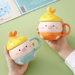 Taza <span class=keywords><strong>de</strong></span> Cerámica Creativa y Linda en Forma <span class=keywords><strong>de</strong></span> Cerdo 3D <span class=keywords><strong>de</strong></span> UCHOME con Tapa, Taza <span class=keywords><strong>de</strong></span> Agua <span class=keywords><strong>de</strong></span> Dibujos Animados Pintada a Mano - Product Image 1