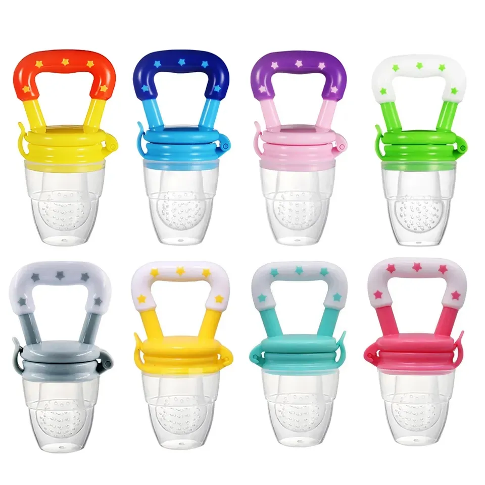 Hot sale Star Silicone Pacifier Baby Fresh Fruit Food Feeder with Silicone Pouch Cover 1 PK BPA Free