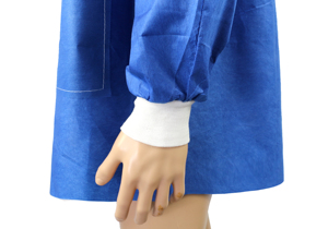 Blouse chirurgicale jetable non stérile certifiée ISO, SMS, bleu foncé, haute qualité, norme GB, col simple, manches longues - Product Image 2