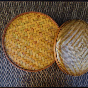 <b>Bamboo</b> Woven Handmade Tea Storage Box Round 22x11 Cm For Kitchen Use - Product Image 3