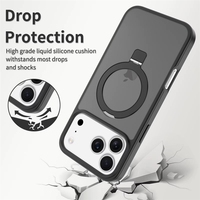 Nouvelle coque de téléphone magnétique mate 17 Pro avec support anneau antichoc de haute qualité pour mobile