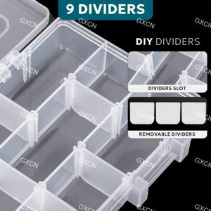 Diviseur réglable Boîte de matériel de pêche en plastique pour eau salée rivière lac ruisseau plateaux de stockage de pêche pour leurres Terminal Tackle - Product Image 4