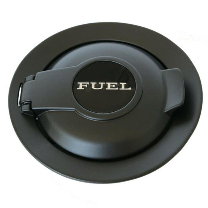 Black Vapor Edition Gas Filler Door Cap For Dodge Challenger 2008-2019 – Matte Black & Silver, Direct Fit