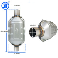 محول حفاز عالمي بيضاوي عالي الجسم جديد متوافق مع SST409 EPA 2 "1.3" مدخل/مخرج