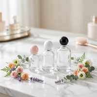 Design élégant 30ml 50ml 100ml vide clair rond bouteille de parfum en verre atomiseur ensemble de parfum avec boîte