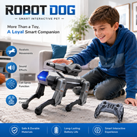 Interaktiver RC Smart Roboterhund mit Sprühfunktion & LED-Licht, programmierbares ferngesteuertes Spielzeug für Jungen als Geschenk
