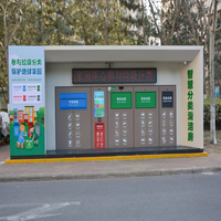 Station de tri des déchets mobiles en plein air, salle de collecte de recyclage préfabriquée pour événements temporaires et festivals