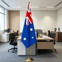 Décorations intérieures et extérieures, mât de drapeau télescopique avec base en plastique, couleur dorée, diamètre 25 mm, 2,6 m de haut, convient aux drapeaux de 3'x5'