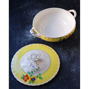 Service de table formel en porcelaine anglaise des années 1900, 11 pièces, avec bord jaune, vaisselle en céramique en grès pour un usage domestique - Product Image 4