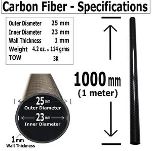 Tubo de Fibra de Carbono Ligero, Grosor 5, Larga Vida Útil para Brazo de Dron RC - Product Image 6