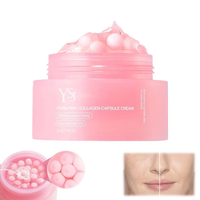 Crème Visage YSJ au Collagène Rose en Capsules 50ml PDRN ADN de Sodium Niacinamide Légère Non Collante Hydratante Anti-Âge pour Femme