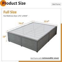 Sommier de lit en métal robuste avec revêtement en tissu, silencieux, minimaliste, en fer, structure KD pour l'e-commerce