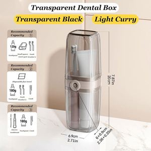 <b>Toothbrush</b> <b>Holder</b> Travel <b>Toothbrush</b> Transparent Case Toothpaste <b>Toothbrush</b> Storage Containers Portable Mouthwash Cup Carrier - Product Image 2