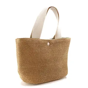 Вместительная Плетеная соломенная сумка-мешок на заказ, Женская корзина, пляжная сумка, богемная сумка через плечо, дизайнерская сумка-тоут