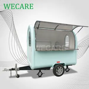 WECARE Street Mini chariots de restauration rapide mobiles Petit fourgon alimentaire rond entièrement équipé Remorques Craigslist à vendre