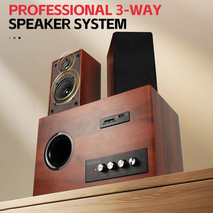 Nouvel arrivage : Enceinte active 3 voies Microlab M890BT avec woofer pour système de sonorisation 5.3 40W 2.1 DTS, USB, SD, <span class=keywords><strong>FM</strong></span>, RCA, idéale pour les fêtes, en bois, pour la maison et l'ordinateur - Product Image 2