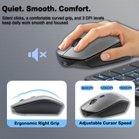 Ensemble clavier et souris ergonomique JOMAA avec rétroéclairage RVB, rechargeable, clic silencieux, clavier en alliage d'aluminium pour Mac, Windows, ordinateur portable