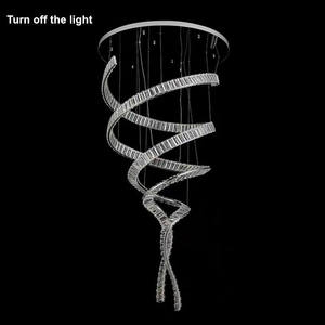 Hiện đại khách sạn sang trọng Duplex xây dựng tùy chỉnh Treo Đèn Xoắn Ốc Đèn Chùm Pha Lê cho biệt thự cầu thang - Product Image 5