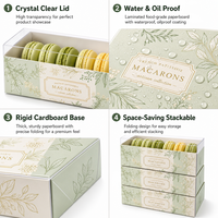 Boîte en carton rigide laminé anti-humidité avec couvercle transparent, emballage jetable transparent pour desserts