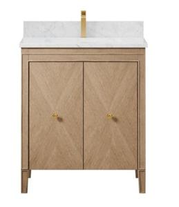 Smartwood Hot Sale Modern Water Resistant Floor Standing Oak Bathroom Vanity Porcelain Basin LED <b>Mirror</b> Painted Finish <b>Rectangle</b> - Product Image 2