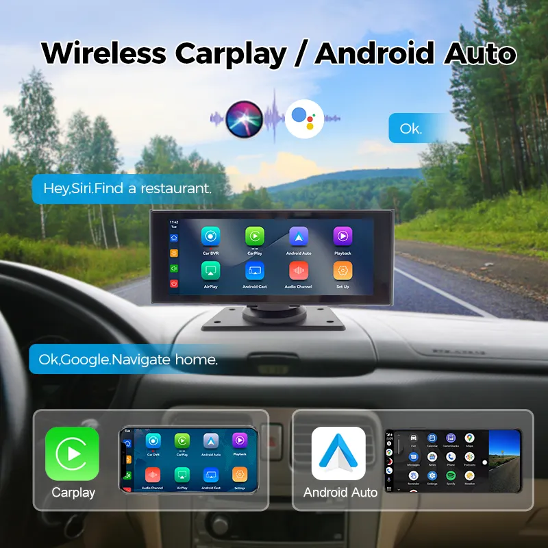 Maustor CarPlay portátil sem fio de 6,86 polegadas Carplay Tablet Android Rádio estéreo para carro com tela de toque de vídeo Rádio para carro