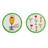 Dessous de verre rond super absorbant bronzant bon marché pour boissons Dessous de verre de bière de bar en papier imprimé personnalisé pour boisson