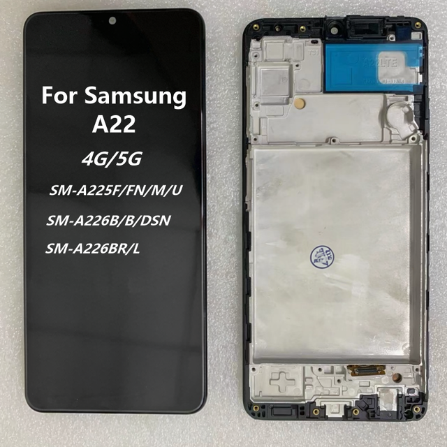 High Quality OLED Display for for A22 4G SM-A225F/A226F/DS Original Touch Screen Assembly Replacement Frame 6.6" 1 Year
