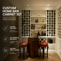 Moderno Mueble Exhibidor de Vino Personalizado con Iluminación LED, Construcción de Madera Sólida para Cocina, Sala de Estar, Comedor y Uso en Hoteles