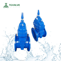 Vanne à boisseau non montant en fonte ductile, revêtement époxy, DIN3352 F5 PN16 DN100-DN500, à bride, EPDM, vanne époxy bleue
