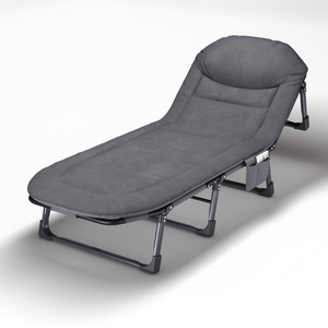 Sofá <span class=keywords><strong>Cama</strong></span> Plegable Reclinable Multifuncional de <span class=keywords><strong>Diseño</strong></span> Moderno, <span class=keywords><strong>Cama</strong></span> Individual de Playa con Cojín para Uso en Exteriores, Estructura de Metal - Product Image 1