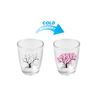 Verres à shot Japandi 2oz (60ml) en gros, verres à shot Sakura 50ml, verres à vin froid changeant de couleur, cadeaux de fleurs de cerisier