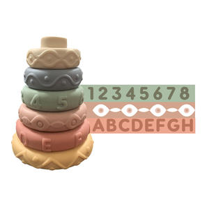 Anneaux empilables <span class=keywords><strong>Montessori</strong></span> empilables cercles doux jouets de <span class=keywords><strong>dentition</strong></span> pour bébé 6-12 mois - Product Image 5