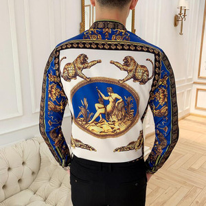 <span class=keywords><strong>Camisas</strong></span> de Lujo Coreanas para Hombre Casuales con <span class=keywords><strong>Estampado</strong></span> <span class=keywords><strong>Animal</strong></span> de Leopardo Blusa Masculina de Manga Larga de Alta Calidad Ropa de Otoño para Hombre - Product Image 4