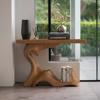 Table console moderne de luxe en fibre de verre, table d'entrée créative en FRP, meuble d'appoint abstrait pour hall d'hôtel ou villa