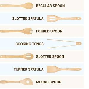 مجرفة خيزران بتصميم حديث لوازم المطبخ مع شوك وملاعق أوانِ لأدوات المطبخ - Product Image 4