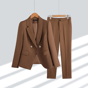 Chaqueta Deportiva de Alta Calidad para Mujer de Oficina y Conjunto de Dos Piezas de Color Sólido con Doble Botonadura, Chaqueta Deportiva + Pantalones para Mujer de Negocios - Product Image 4