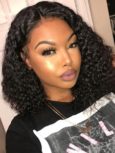 วิกผมบ๊อบสั้นแบบลูกไม้ด้านหน้า 13x4 ผมบราซิลแบบลอนน้ำ 100% ผมมนุษย์แท้ ความหนาแน่น 180% ดูเป็นธรรมชาติ ใช้ได้ทุกวัน - Product Image 4