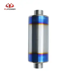 Resonator/Knalpot Universal Titanium 4 Inci Inlet 4 Inci Outlet