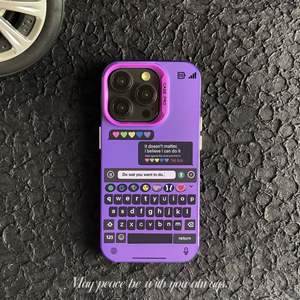 Coque de téléphone galvanisée pour iPhone 15/14 Pro Max/13 Pro/12/11-PC IMD, conception de clavier <span class=keywords><strong>Emoji</strong></span> et protection antichoc - Product Image 4