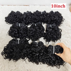 Promoción de Extensiones de Cabello Rizado Rosa de 12 Pulgadas, 50 Piezas, 1 kg, Color Negro Natural, 100% Cabello Humano, Paquetes de Cabello Brasileño Remy 9A - Product Image 6