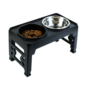 2 ב-1-in-1 מוגבהט כלב נירוסטה & מזין חתולים קערות כלבים עם קערת חתולים - Product Image 1