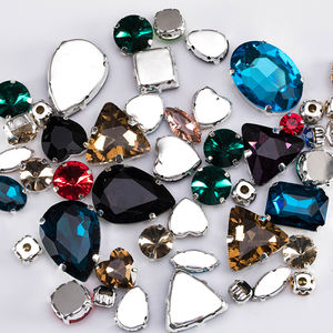 Klaue Stein Glas DIY Strass Mischformen Vier punkt Edelstahl Nähen auf Kristall Lose 50 Stück 2 Taschen Strass für Make-up - Product Image 3