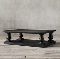 Table basse rectangulaire de style américain personnalisée Rhoohill, de haute qualité, en chêne, table d'appoint rétro artisanale