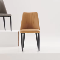 Chaise de salle à manger en cuir PU de luxe moderne à dossier haut pour la maison, l'hôtel, le restaurant, à utiliser avec une table à manger