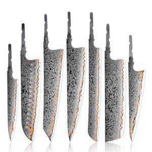 Bộ dao thô Grandsharp tự chế, lưỡi dao thép Damascus 55 lớp đồng, dành cho đầu bếp, không kèm cán - Product Image 1